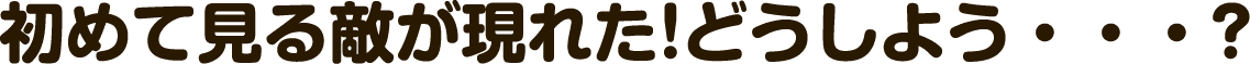 初めて見る敵が現れた!どうしよう・・・?